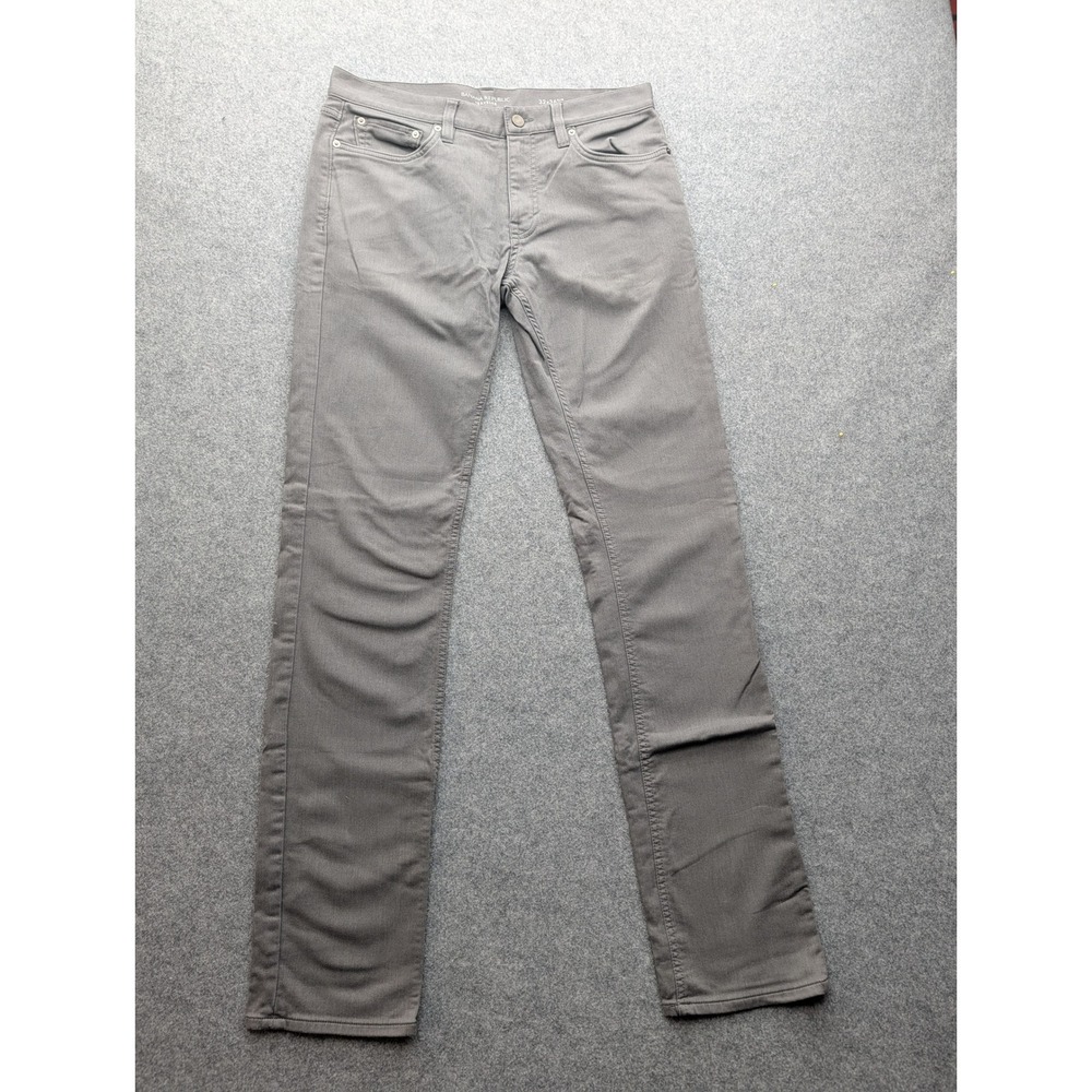 Banana Republic Traveler Slim Fit Pants Mens 32x36 Gray Cotton Blend Stretch